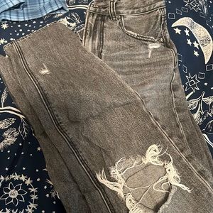 american eagle black ripped jeans